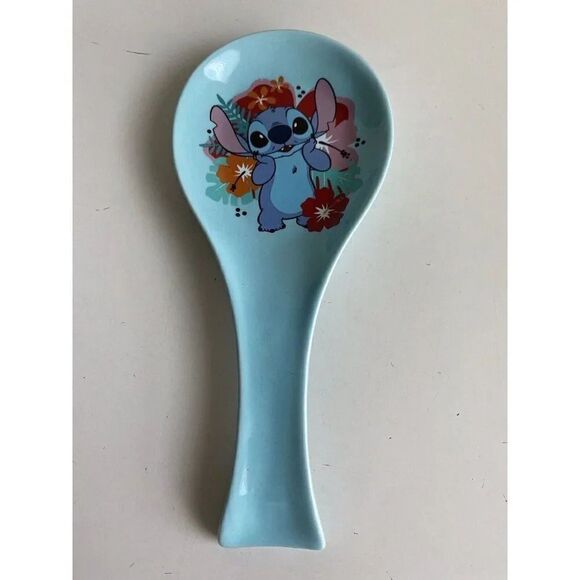 Disney Lilo And Stitch Hibiscus Floral Ceramic Spoon Rest NEW - Picture 1 of 8